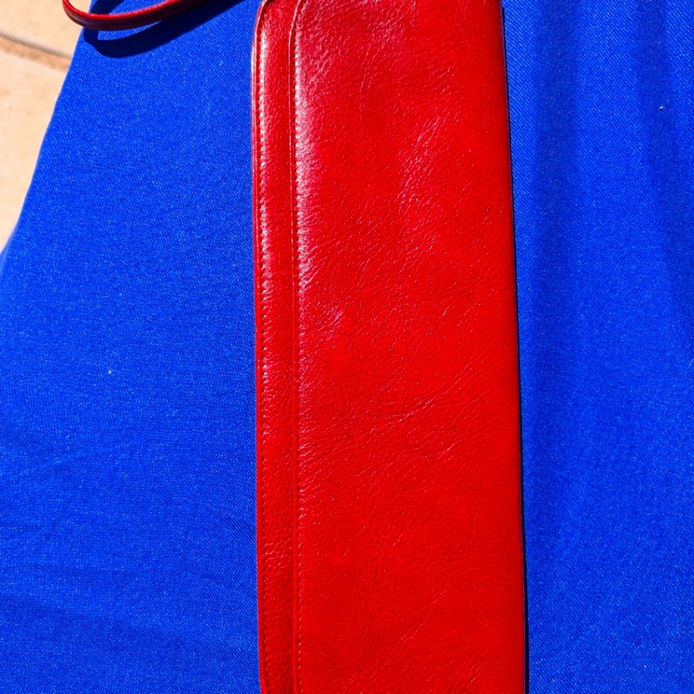 Red Leather Wristlet